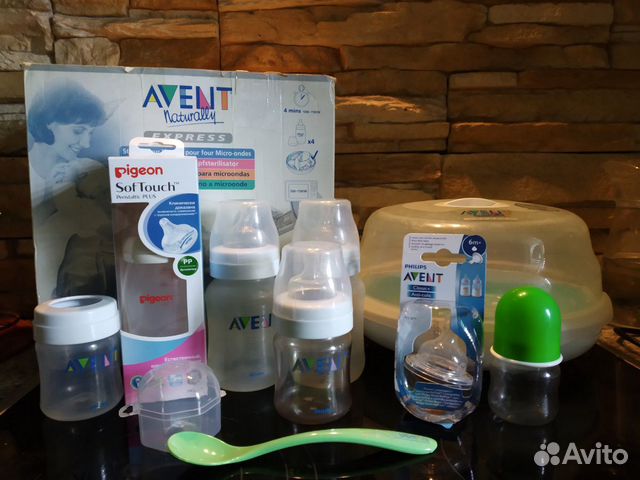 Стерилизатор и бутылочки avent пакетом