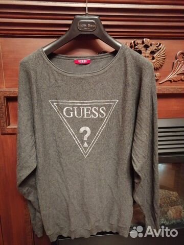 Серый свитер Guess пуловер свитшот лонгслив