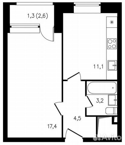 1-к квартира, 37.5 м², 20/23 эт. 1-к квартира, 37.5 м², 20/23 эт.