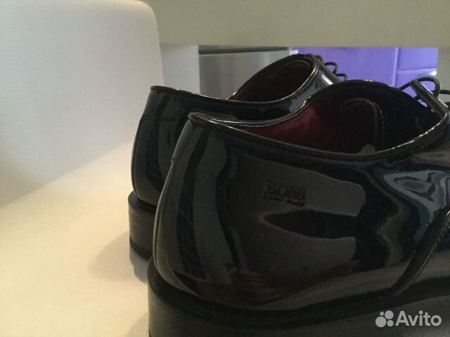 Мужские черные лаковые туфли hugo boss 41.5-42 Мужские черные лаковые туфли hugo boss 41.5-42