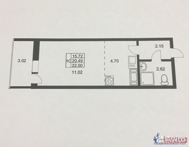 Студия, 22 м², 18/21 эт.