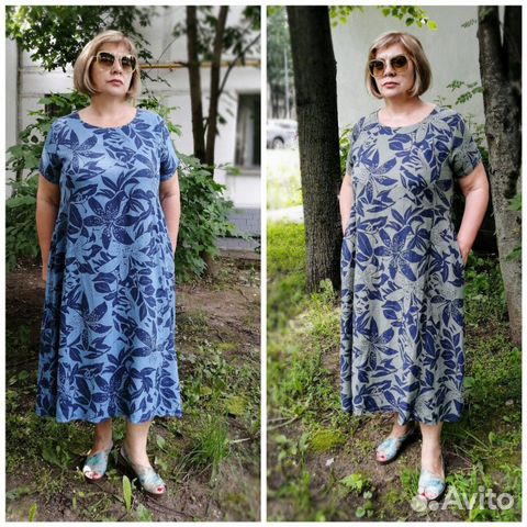 Эффектное платье лен и хлопок 54-60 р-р Италия ори Эффектное платье лен и хлопок 54-60 р-р Италия ори