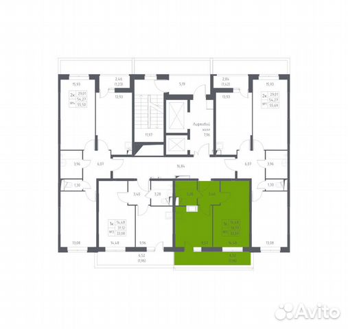 1-к квартира, 32.7 м², 2/17 эт.