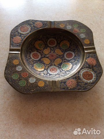 Пепельница антикварная эмаль Индия