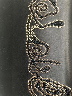 Клатч стразы черный шелк средний