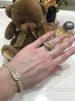 Браслет и кольцо chanel на кожанном ремне