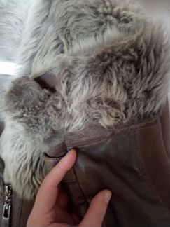 Кожаная дубленка с натуральным мехом
