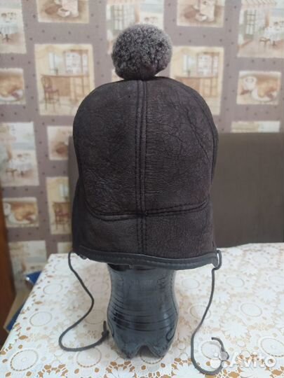Замшевая шапка ушанка зимняя 51-52 см