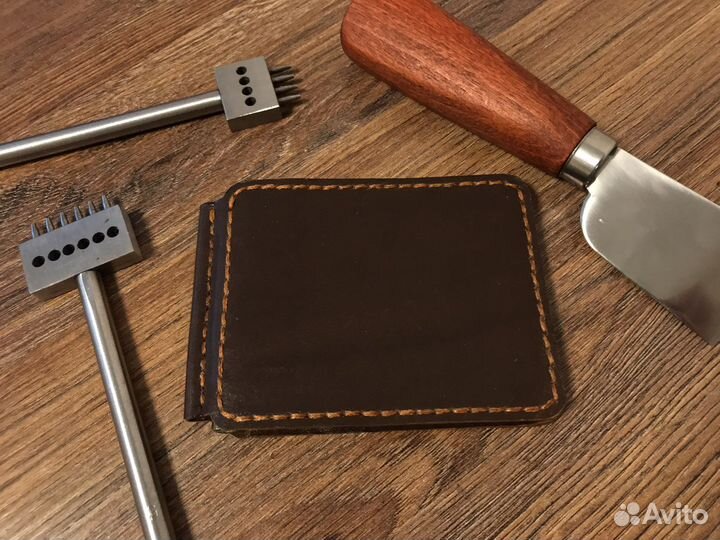 Зажим для денег из натуральной кожи