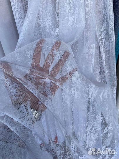 Тюль мрамор новая на отрез
