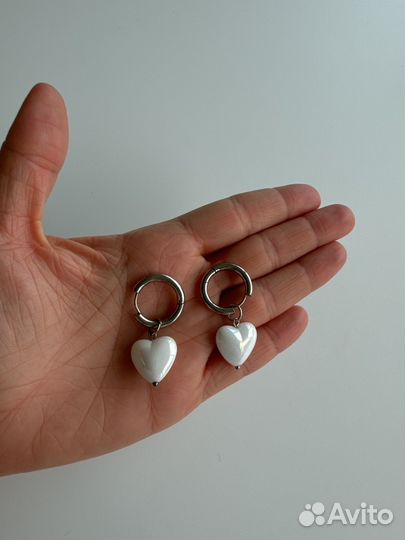 Серьги сердечки / новые