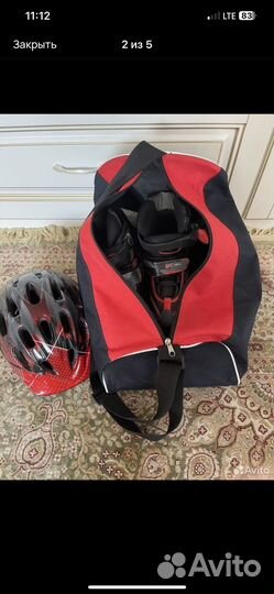 Роликовые коньки 31-36+каска +защита+сумка