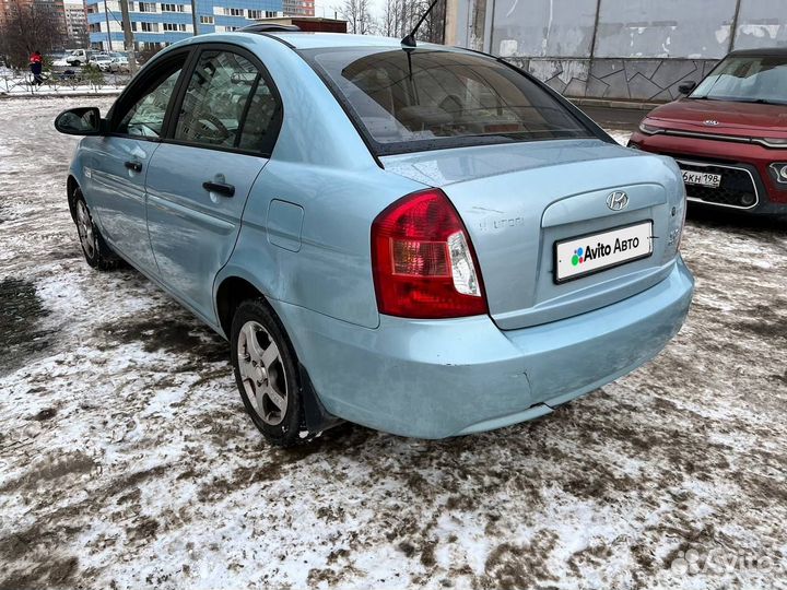 Hyundai Verna 1.4 МТ, 2008, 285 500 км
