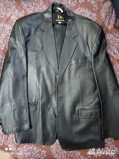 Пиджак мужской кожаный размер 52-54 рост 3