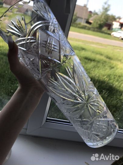 Ваза для цветов хрустальная