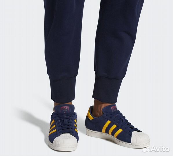 Кроссовки Adidas Superstar Yellow/Blue оригинал