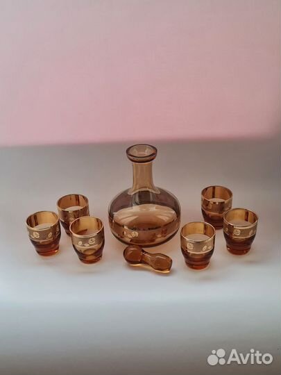 Новый графин и 6 рюмок набор