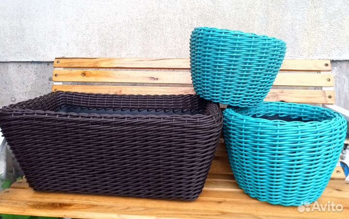 Кашпо плетеное, горшки, вазоны