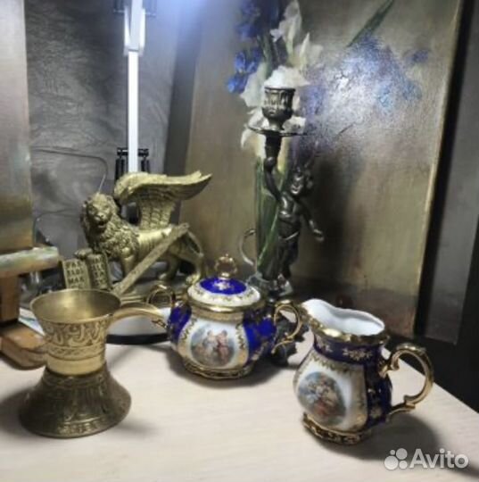 Сахарница/сливочник крм Стариная Германия Фарфор