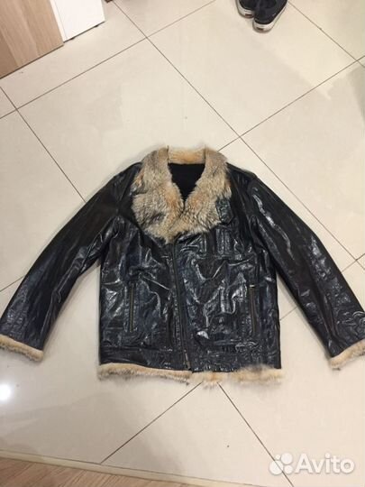 Куртка кожаная мужская зимняя