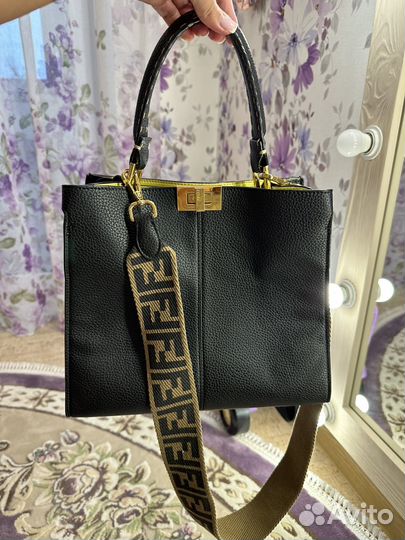 Сумка fendi натуральная кожа