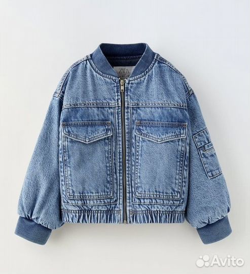 Куртка бомбер джинсовый новый Zara для девочки 140