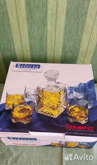 Стаканы 6 и графин декантер для виски