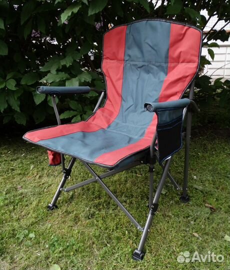 Стул походный складной с подстаканником Красный