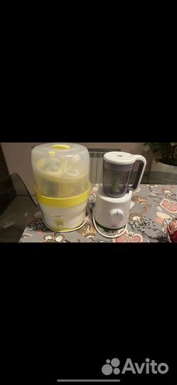 Пароварка блендер philips avent 2в1, стерилизатор