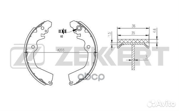 Колодки торм. бараб. задн. Mitsubishi Carisma 9