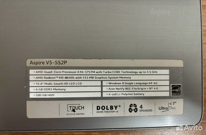 Ноутбук Acer Aspire V5-552P-10576G50aii 15.6