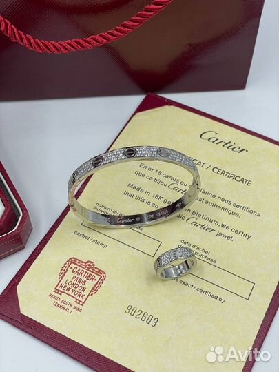 Cartier браслет и кольцо с камнями