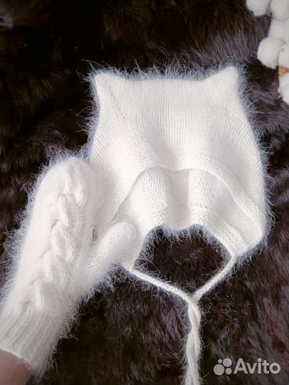 Шапка чепчик с ушками кошки