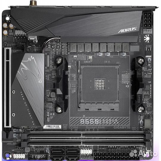 Материнская плата Gigabyte B550I aorus PRO AX, Socket AM4, AMD B550, 2xDDR4-3200, hdmi+hdmi+DP, 1xPC