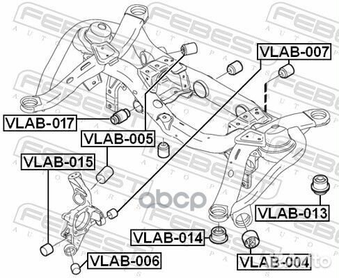 Сайлентблок задней балки volvo XC90 2003- vlab