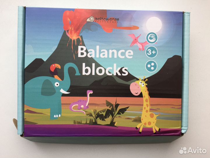 Игрушка деревянная балансир Динозавры фигурки