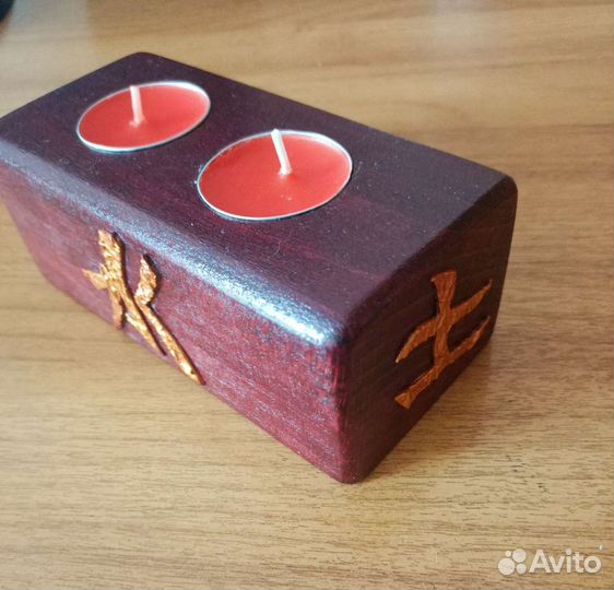 Подсвечник из дерева, ручная работа