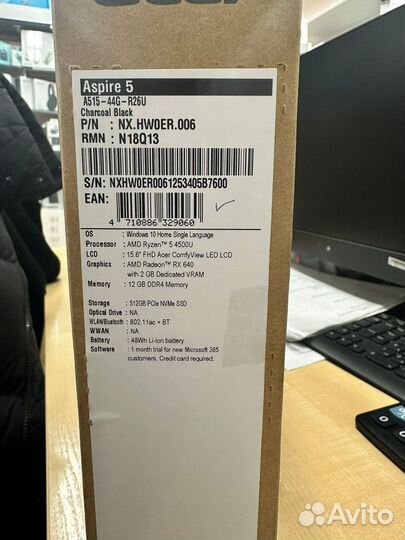 Acer A515-44G-R26U 12/512Gb новый ноутбук