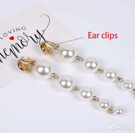 Серьги-клипсы с жемчугом Новые