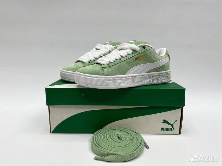 Кеды puma suede xl зелёные