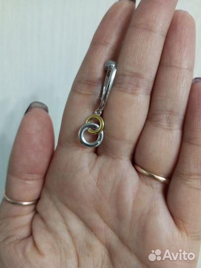 Серьги 925 с бриллиантом