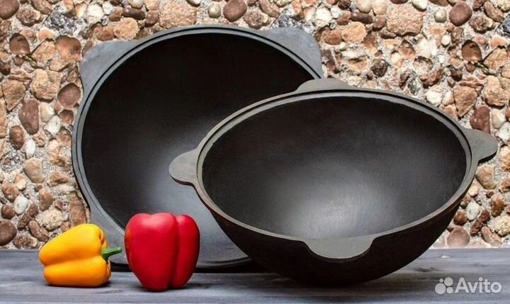 Казан чугунный 4 литров. Азиатская чаша