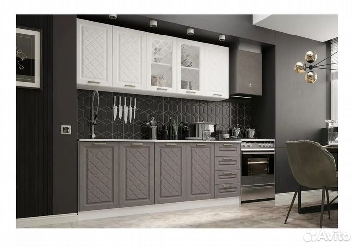 Кухня Агава Белый/Акация белая и трюфель 2.0 м