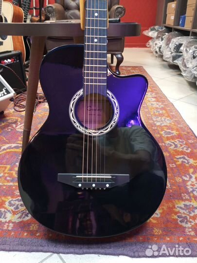 Акустическая гитара Cowboy чёрная новая