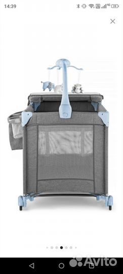 Манеж-кровать Kinderkraft JOY + аксессуары, blue