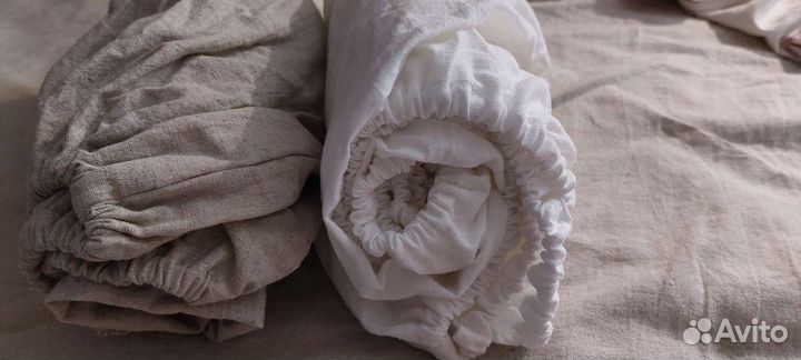 Простынь на резинке 120 60 лен 100