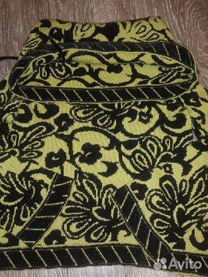 Свитер теплый John Galliano Dior Диор узор цветы