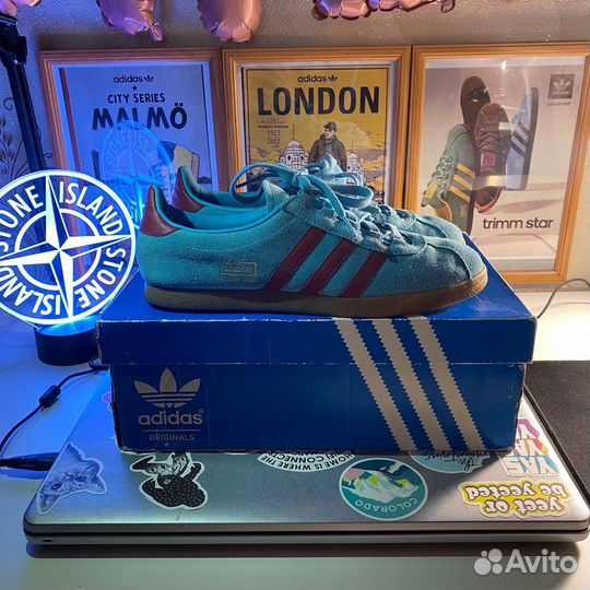 Adidas trimm star store blue and claret