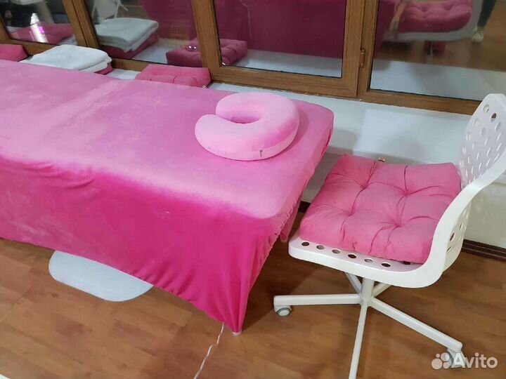 Чехол на кушетку розовый велюр