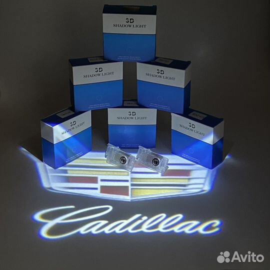 Проекция в двери cadillac